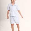 Pijama Curto Infantil Vichy Azul