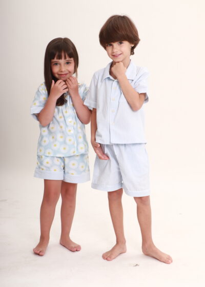Alternative view of Pijama Curto Infantil Vichy Azul