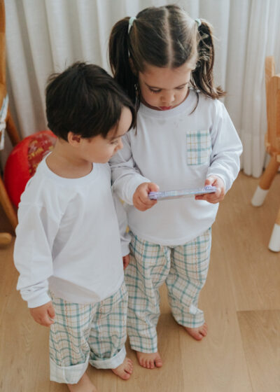 Pijama Infantil Xadrez Wave