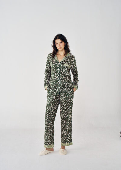 Pijama Longo Flora Menta