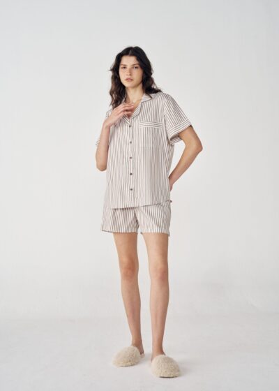 Pijama Curto Listrado Fendi
