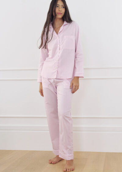Pijama Longo Algodão Rosa Blush