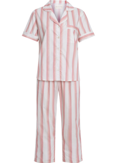 Alternative view of Pijama Cropped Algodão Listrado Capri