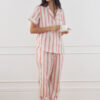 Pijama Cropped Algodão Listrado Capri
